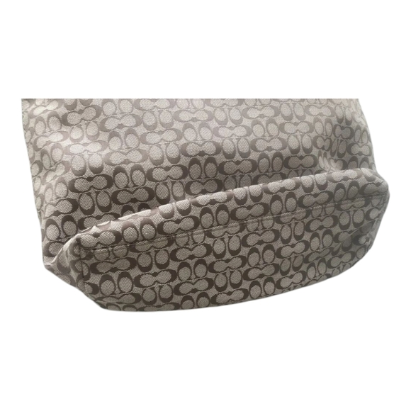 Coach Signature Stripe Tote & Wristlet Set Khaki Orange F27008 With Dust Bag - Picture 6 of 16